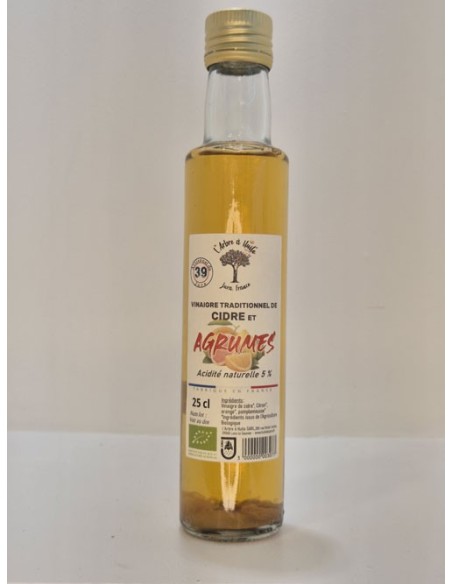 Vinaigre de Cidre BIO aux Agrumes L'ARBRE A HUILE