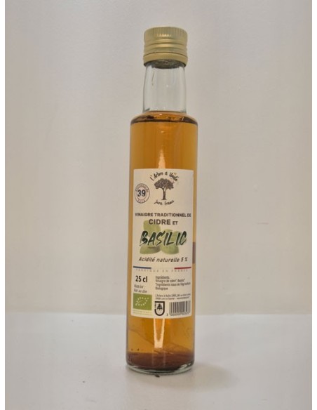 Vinaigre de Cidre BIO au Basilic L'ARBRE A HUILE