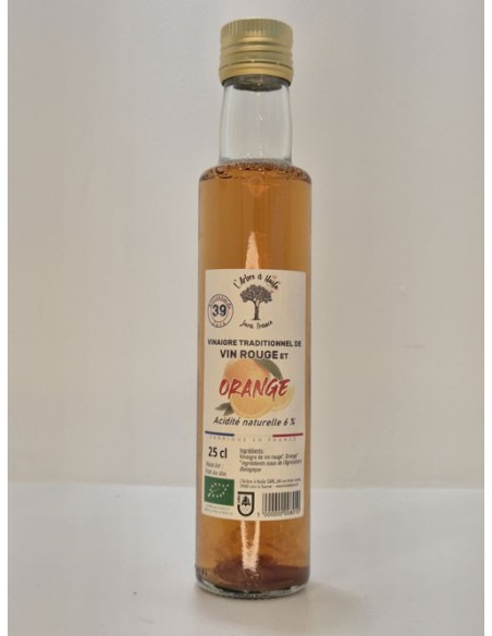 Vinaigre de Vin Rouge BIO a l'Orange L'ARBRE A HUILE