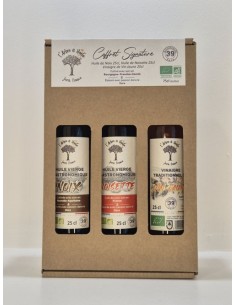 Coffret Signature Huile de Noix, Huile de Noisette, Vinaigre au Vin Jaune 3 x 250ml L'ARBRE A HUIL