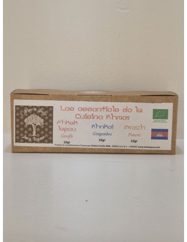 Coffret 3 Épices Girofle Gingembre Piment 37 gr  L'ARBRE A HUILE