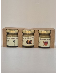 Coffret 3 Moutardes Ail des Ours, Macvin du Jura, Miel 00gr  L'ARBRE A HUILE