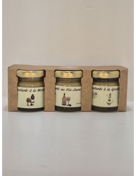 Coffret 3 Moutardes Morilles, Vin Jaune, Gentiane 00gr  L'ARBRE A HUILE