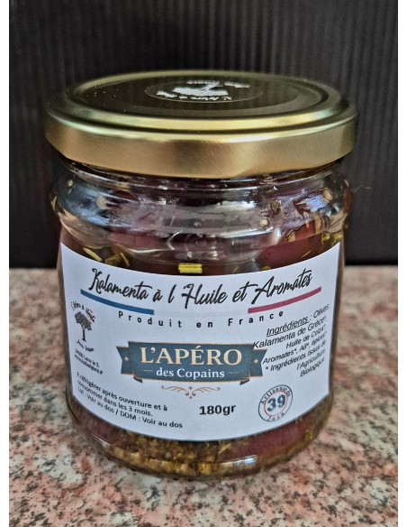Olives Kalamenta à l'huile 180gr L'Arbre à Huile De savoureuses oli...