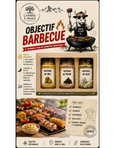 Coffret Objectif Barbecue 3 Moutardes Bio L'Arbre à Huile 2