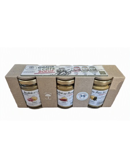 Coffret Gravir la Côte de Boeuf 3 Moutardes Bio l'Arbre à Huile Tro...