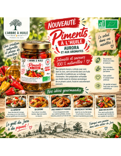 Piments à l'huile 90gr Le Piment à l’Huile Aurora de L’ARBRE À HUIL... 2