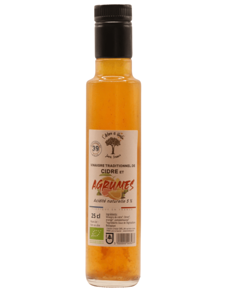 Vinaigre de Cidre BIO aux Agrumes L'ARBRE A HUILE