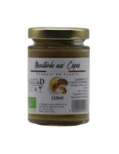 Moutarde aux Cèpes BIO 110ml L'ARBRE A HUILE