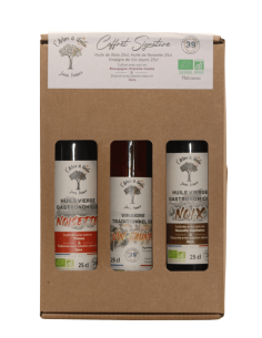 Coffret Signature Huile de Noix, Huile de Noisette, Vinaigre au Vin Jaune 3 x 250ml L'ARBRE A HUIL
